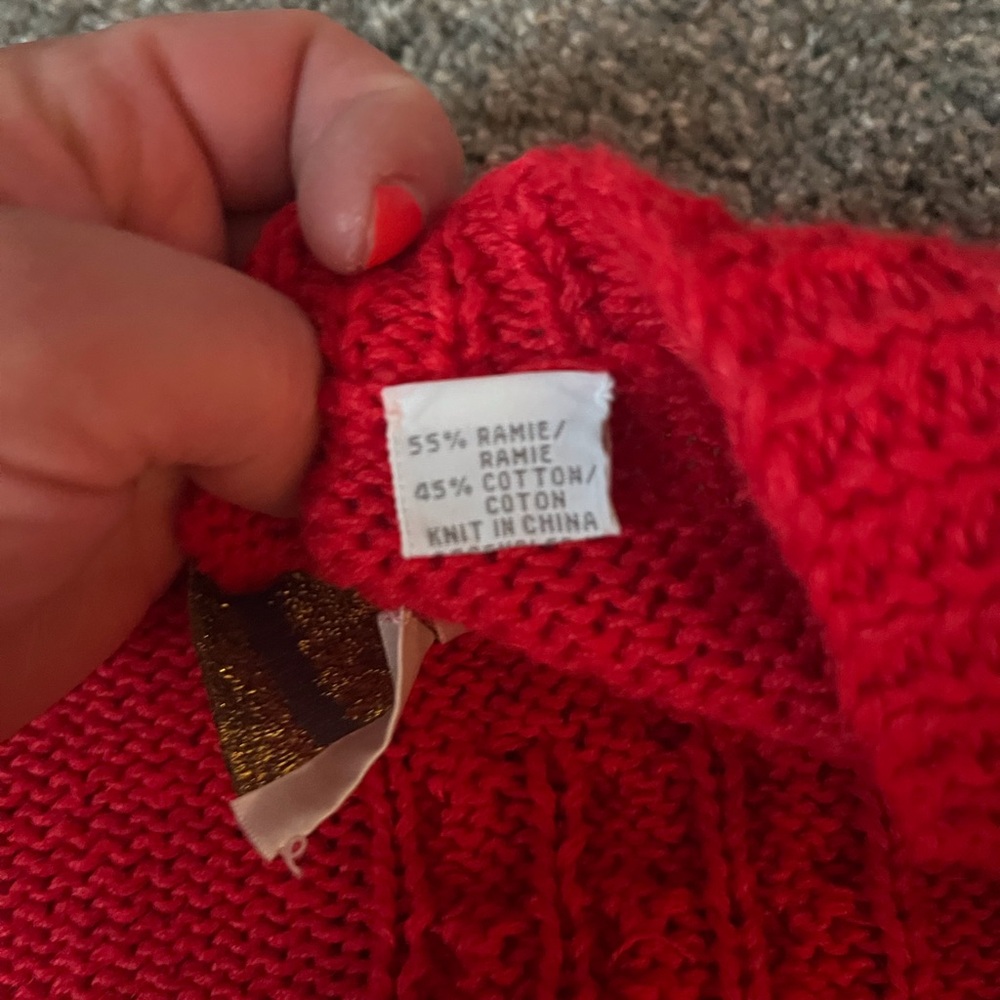 Hand Knit vintage Marisa Christina ants marching picnic sweater - size large - Picture 9 of 10